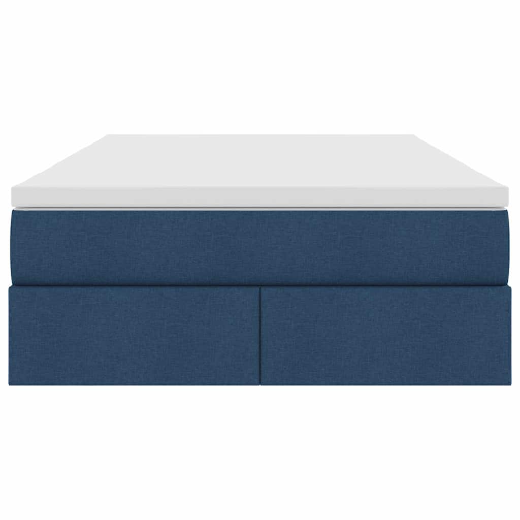Lit avec rangement et matelas Bleu 120 x 200 cm Polyester - XIOS