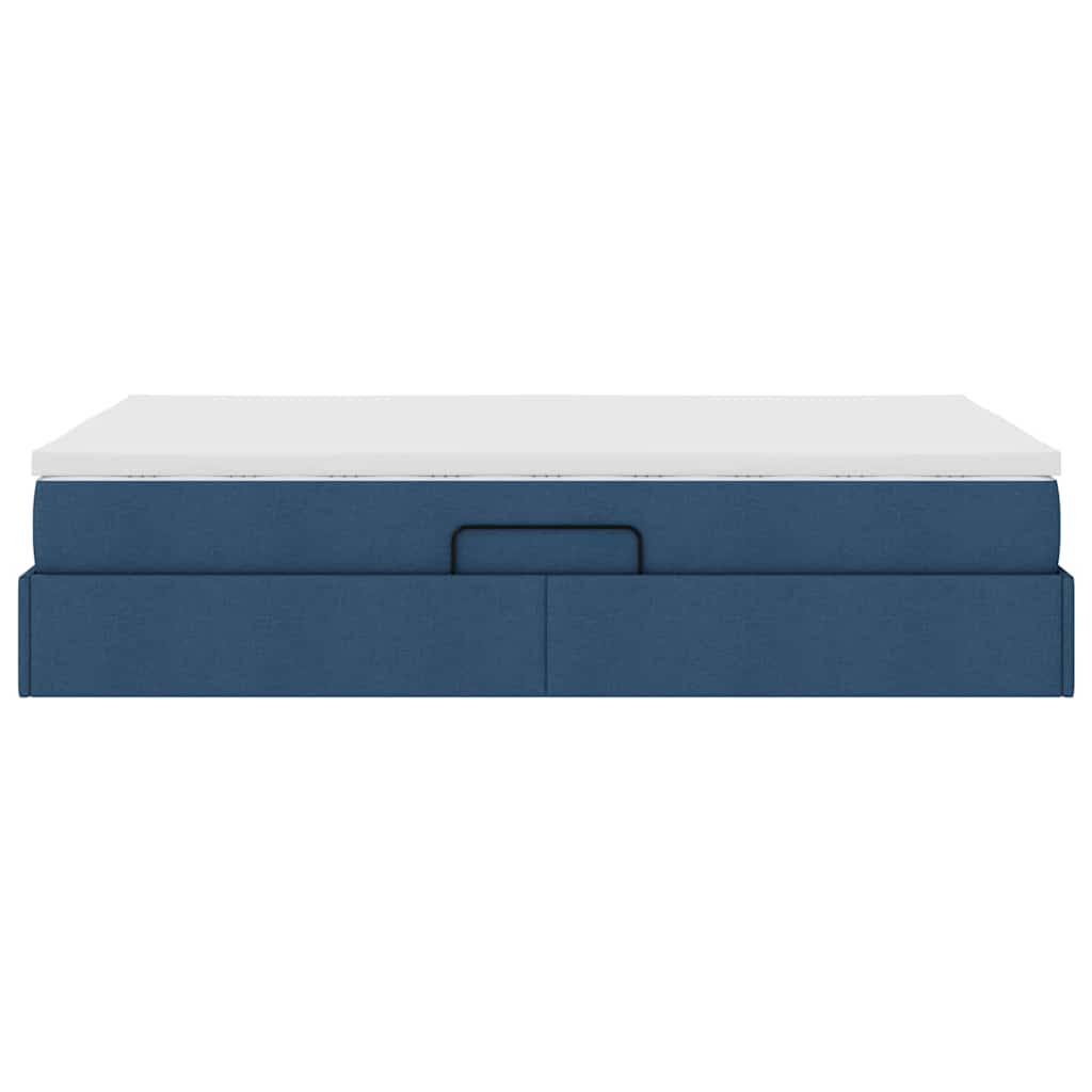 Lit avec rangement et matelas Bleu 120 x 200 cm Polyester - XIOS
