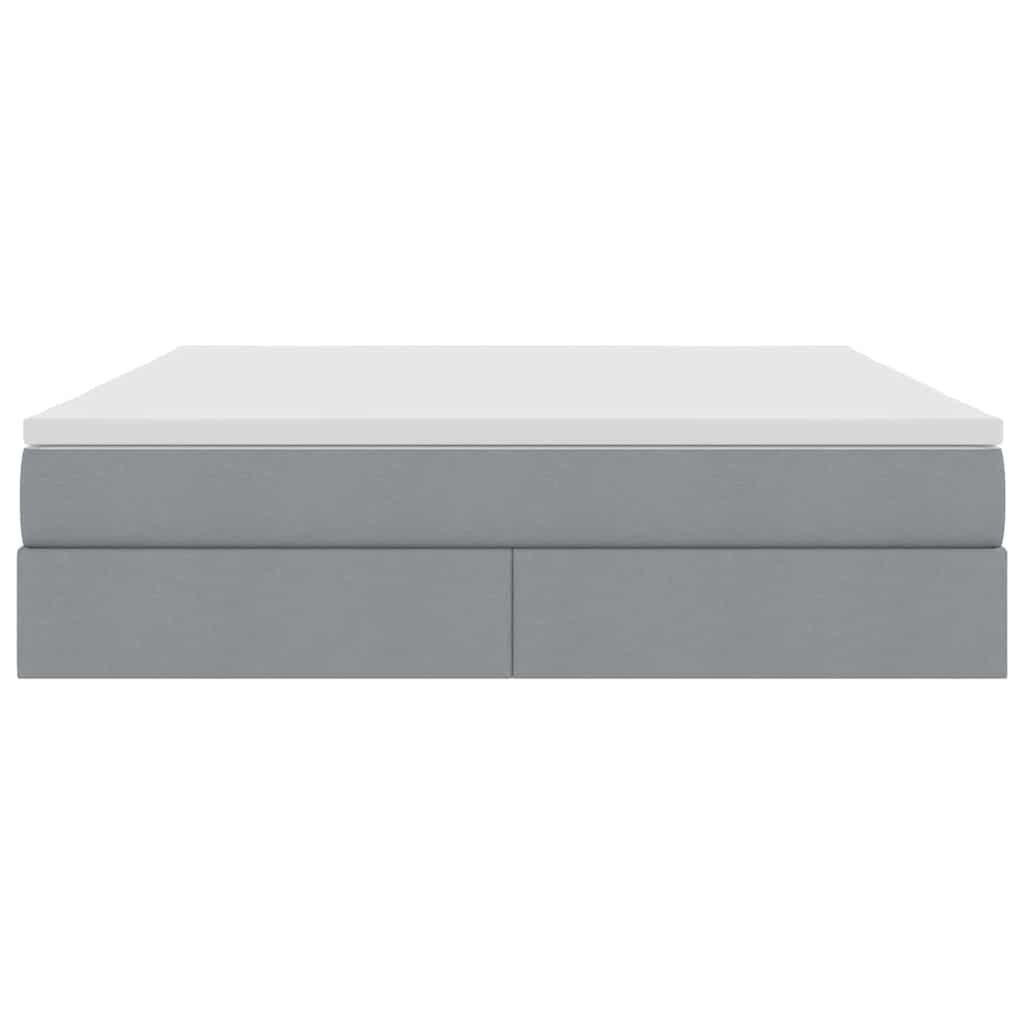 Lit avec rangement et matelas Gris clair 160 x 200 cm Polyester - XIOS