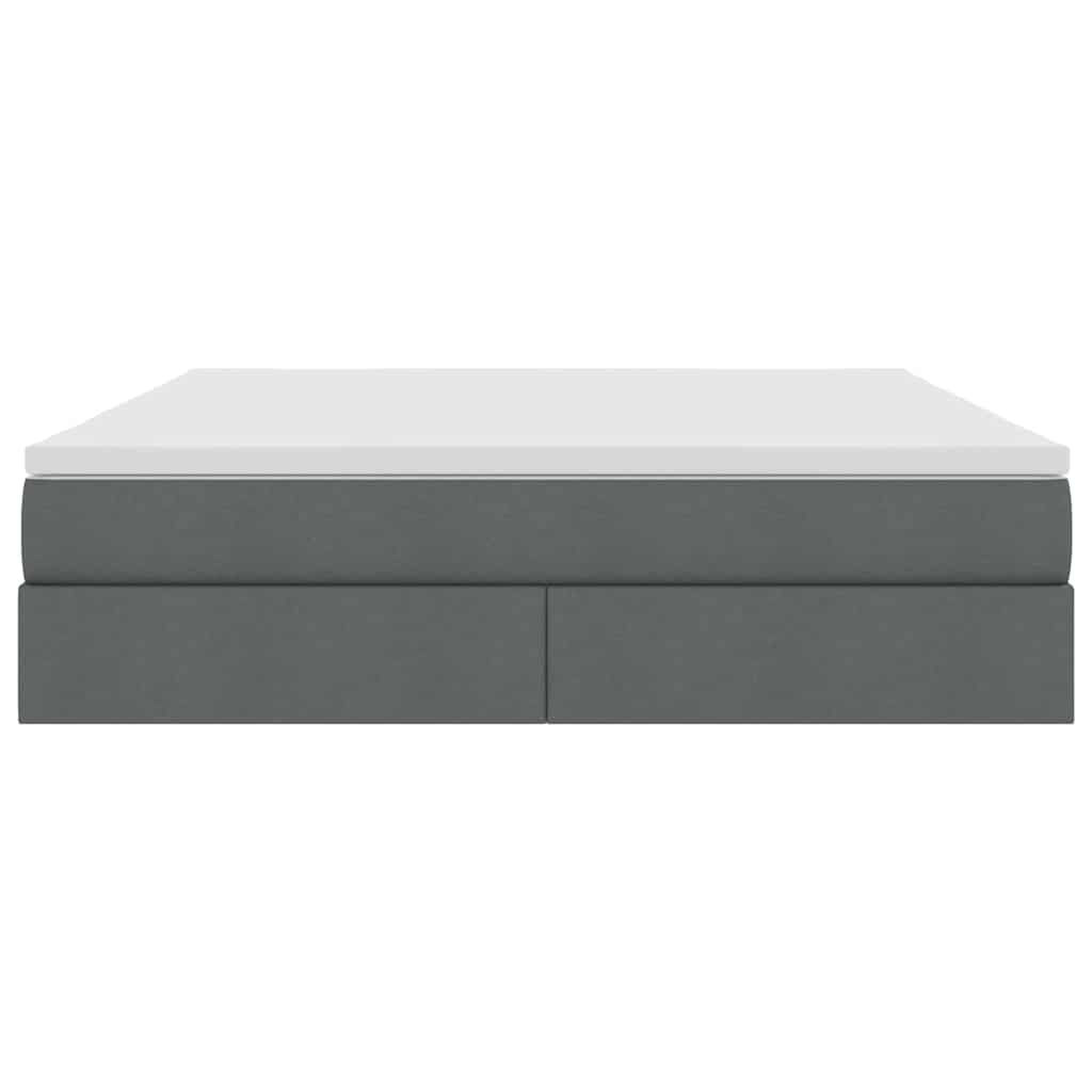 Lit avec rangement et matelas Gris foncé 160 x 200 cm Polyester - XIOS