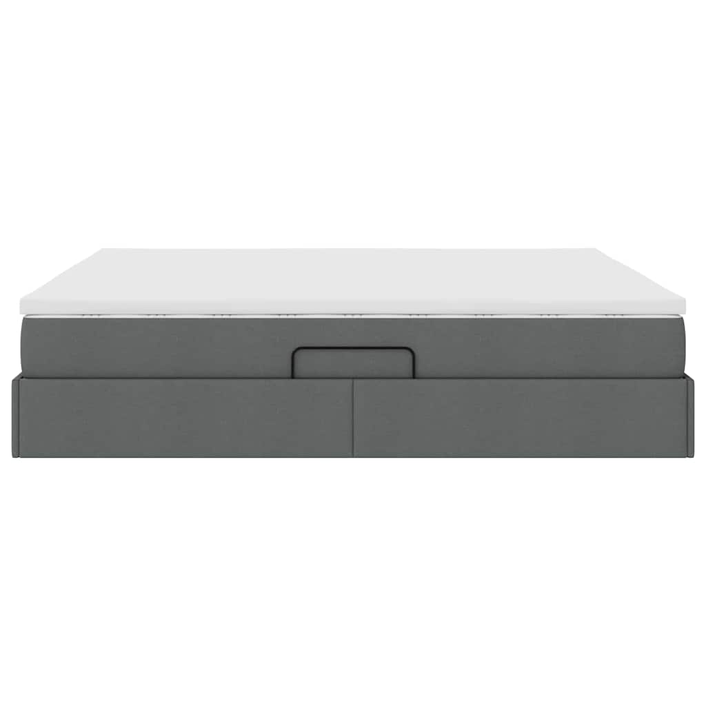 Lit avec rangement et matelas Gris foncé 160 x 200 cm Polyester - XIOS