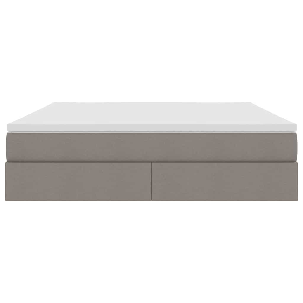 Lit avec rangement et matelas Taupe 160 x 200 cm Polyester - XIOS