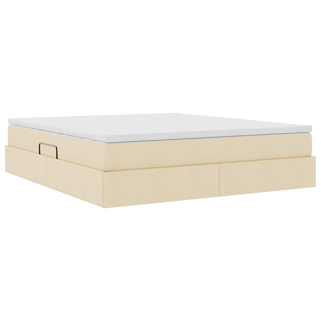 Lit avec rangement et matelas Crème 160 x 200 cm Polyester - XIOS