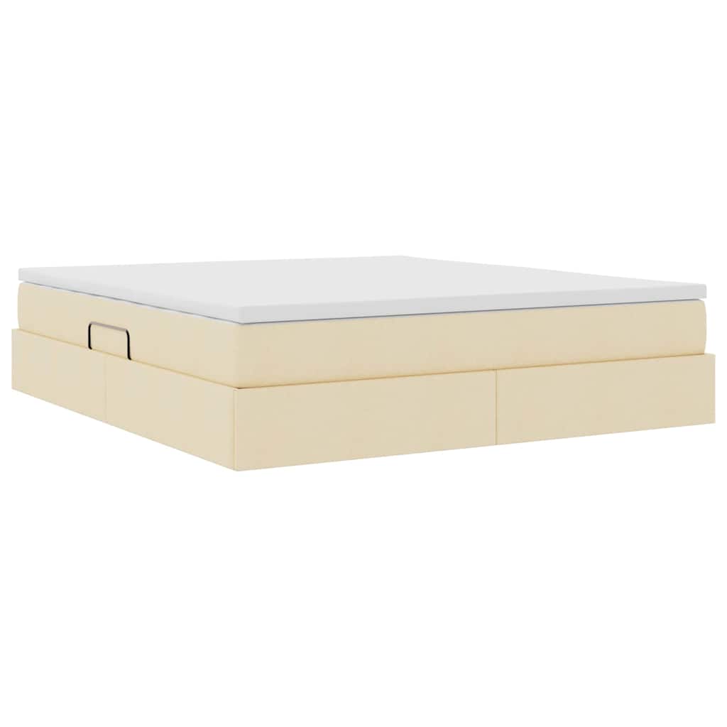 Lit avec rangement et matelas Crème 160 x 200 cm Polyester - XIOS
