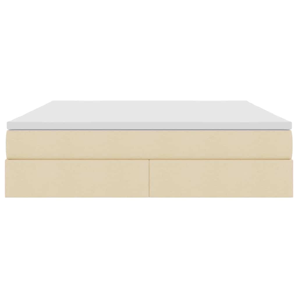 Lit avec rangement et matelas Crème 160 x 200 cm Polyester - XIOS