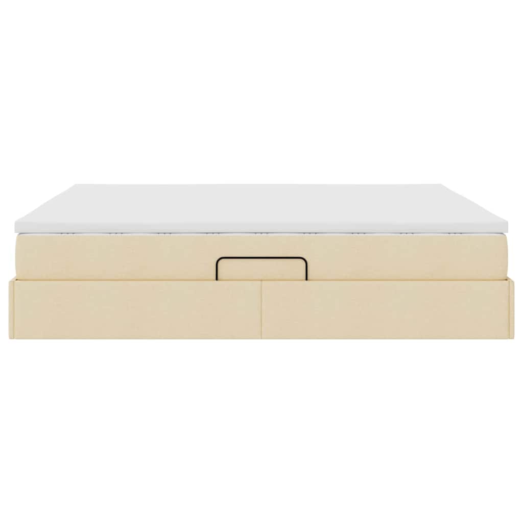 Lit avec rangement et matelas Crème 160 x 200 cm Polyester - XIOS