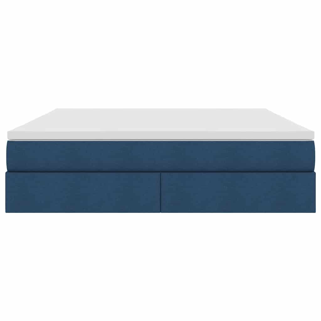 Lit avec rangement et matelas Bleu 160 x 200 cm Polyester - XIOS