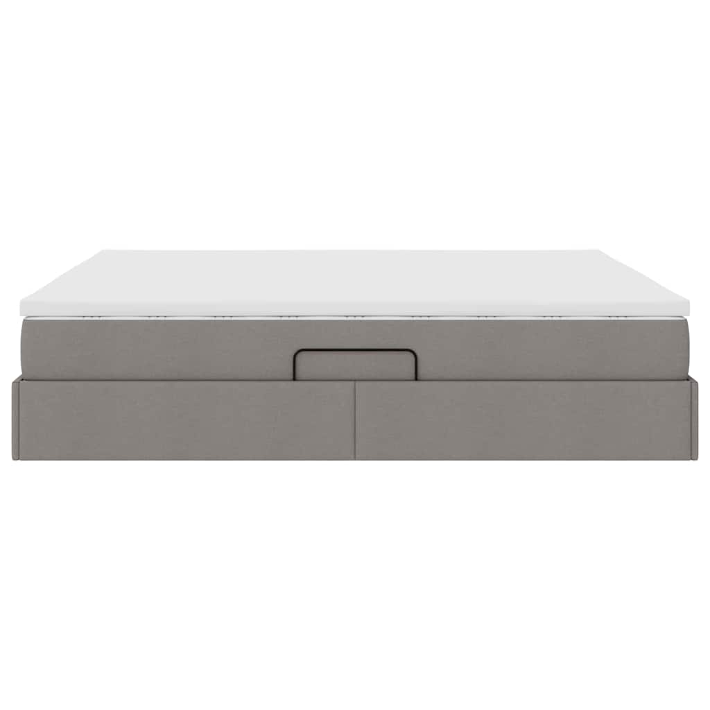 Lit avec rangement et matelas Taupe 180 x 200 cm Polyester - XIOS