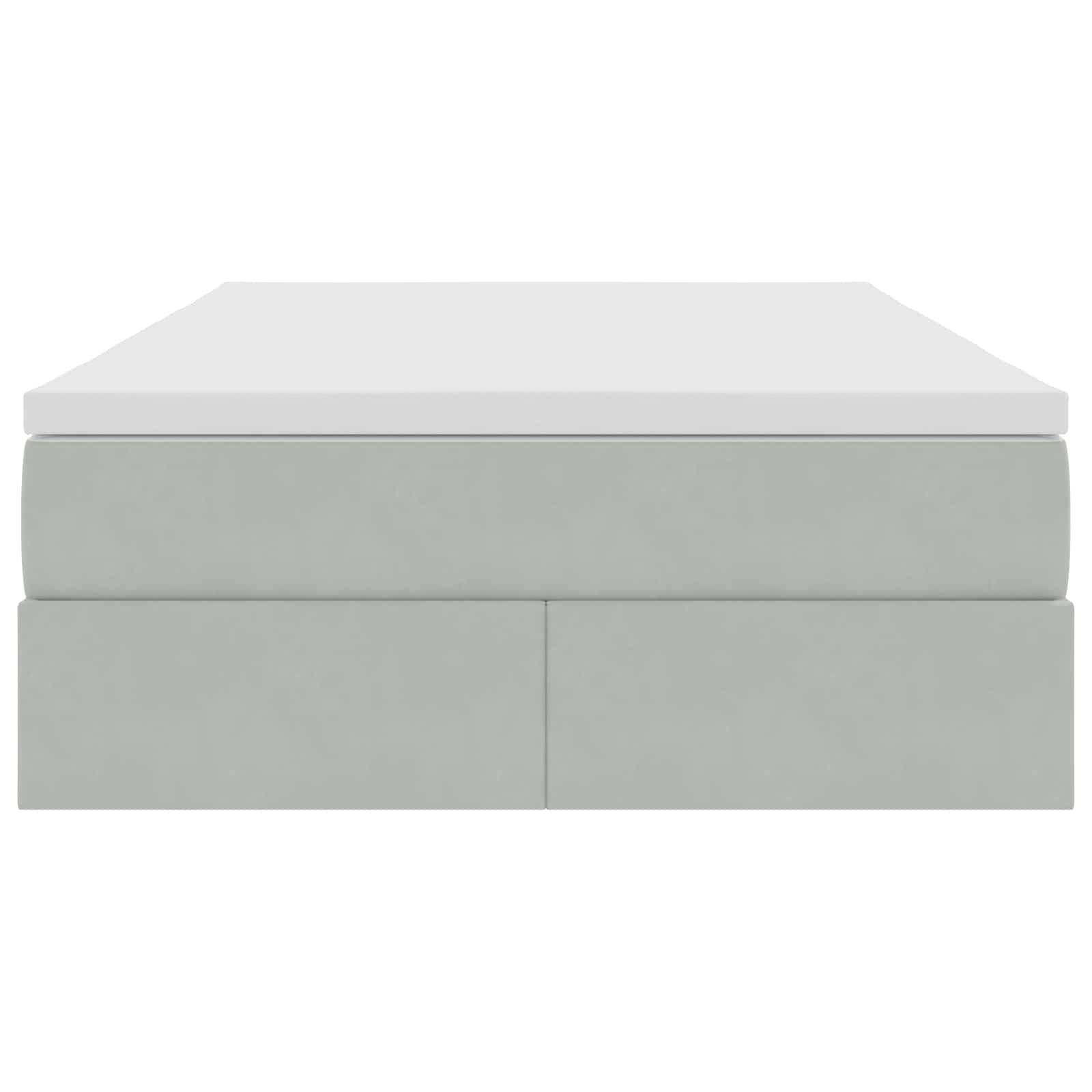 Lit avec rangement et matelas Gris clair 120 x 190 cm Velours - XIOS