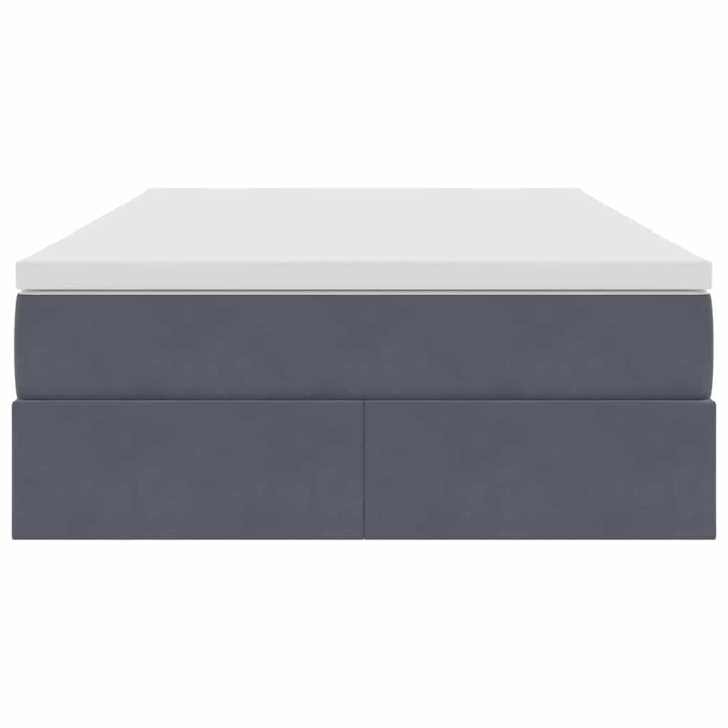 Lit avec rangement et matelas Gris foncé 120 x 200 cm Velours - XIOS