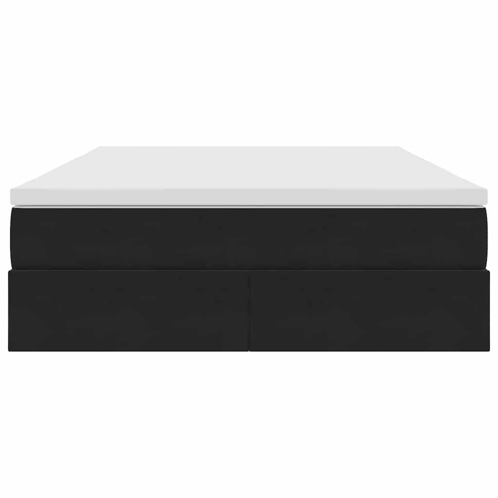 Lit avec rangement et matelas Noir 140 x 190 cm Velours - XIOS