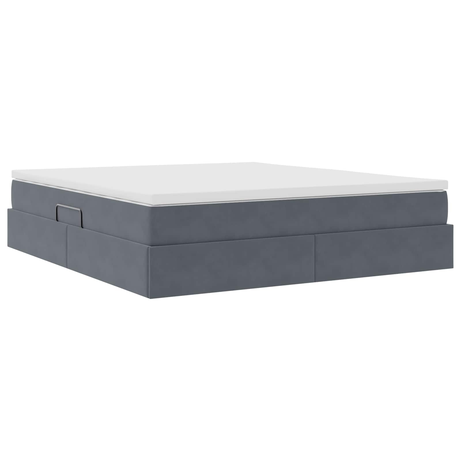 Lit avec rangement et matelas Gris foncé 180 x 200 cm Velours - XIOS