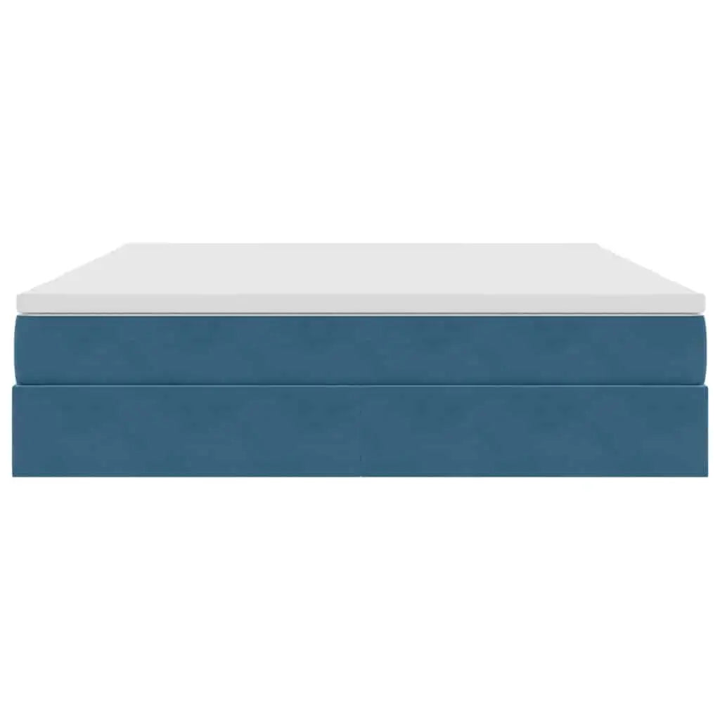 Lit avec rangement et matelas Bleu foncé 180 x 200 cm Velours - XIOS