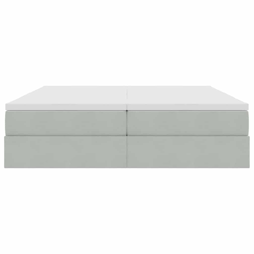 Lit avec rangement et matelas Gris clair 180 x 200 cm Velours - XIOS