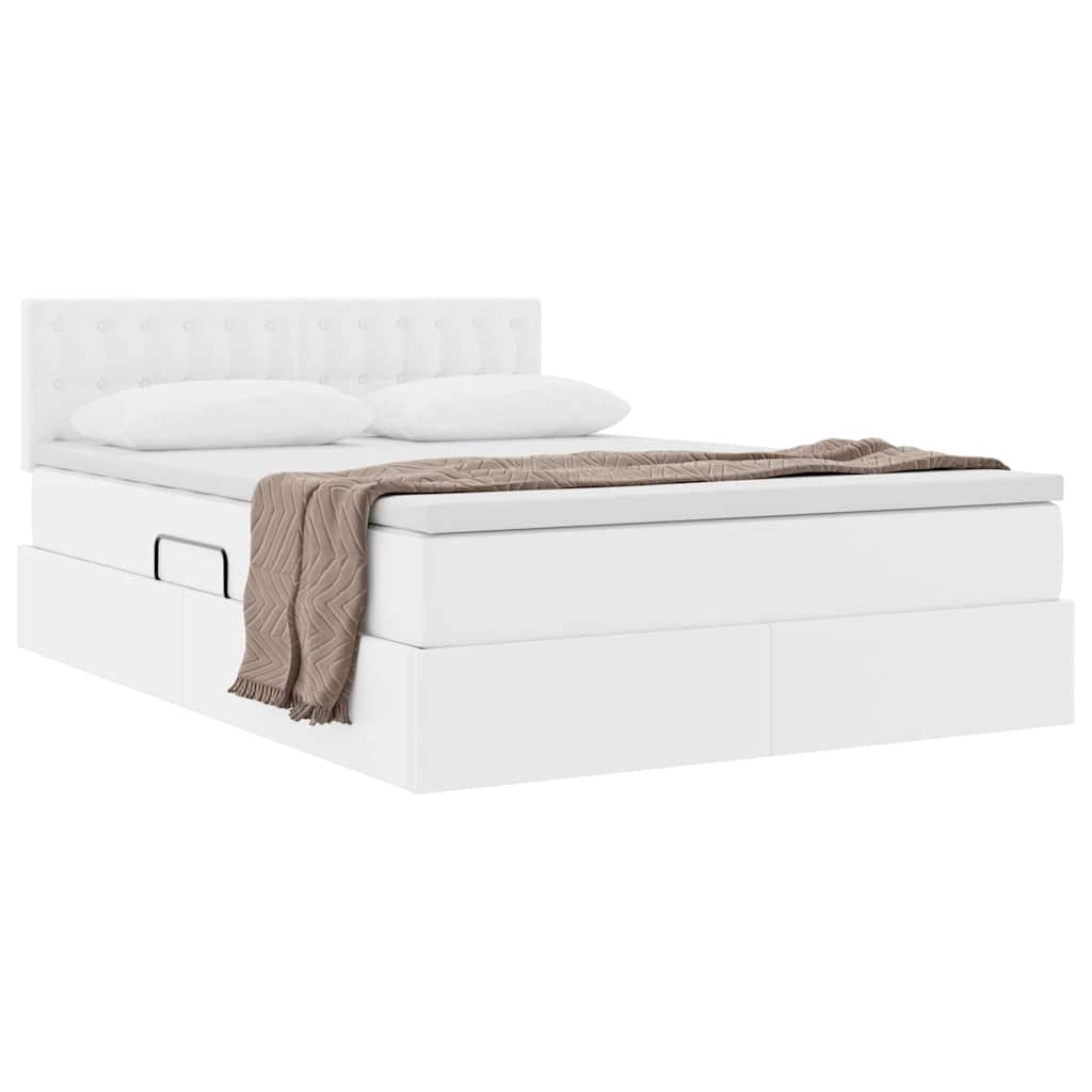 Lit avec rangement et matelas Blanc pur 140 x 190 cm - XIOS