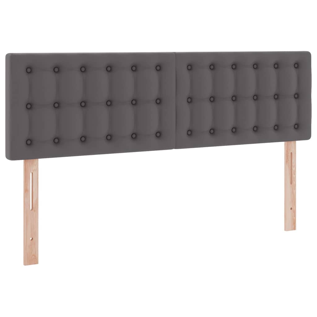 Lit avec rangement et matelas Gris 140 x 190 cm Simili cuir - XIOS