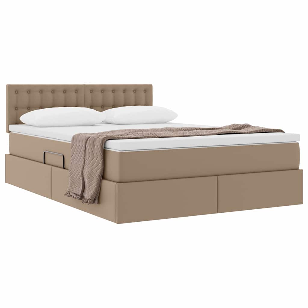 Lit avec rangement et matelas Cappuccino 140 x 200 cm - XIOS
