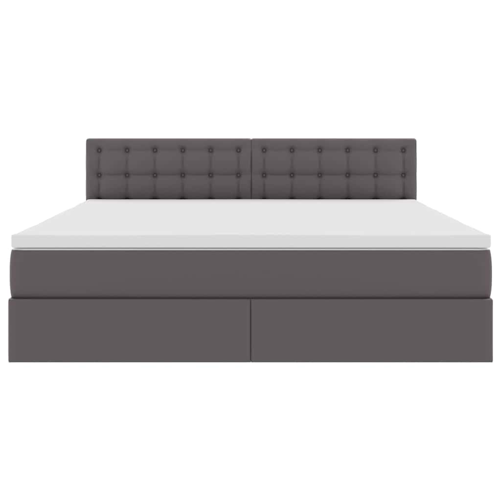 Lit avec rangement et matelas Gris 180 x 200 cm Simili cuir - XIOS