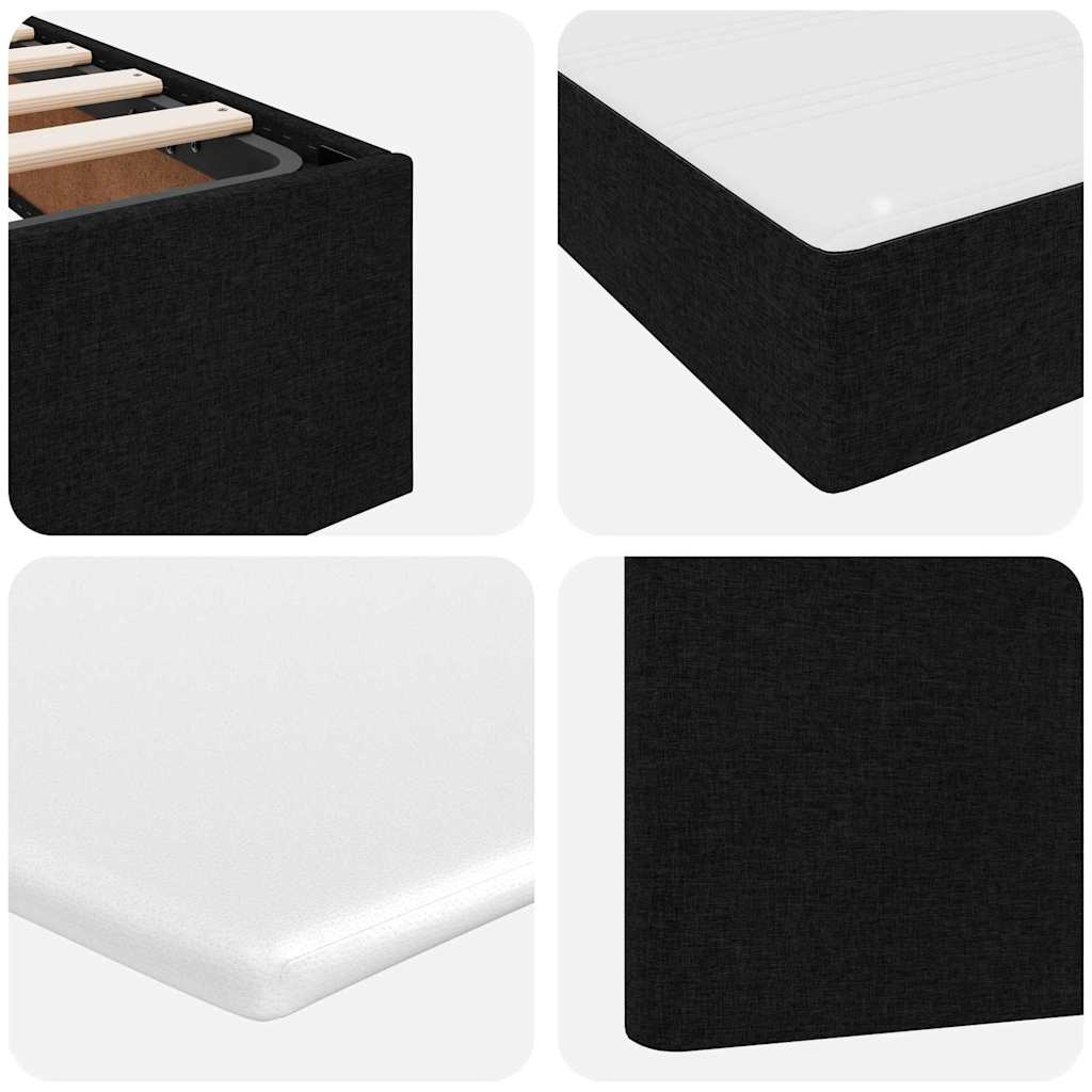 Lit avec rangement et matelas avec matelas Noir 90 x 190 cm - XIOS