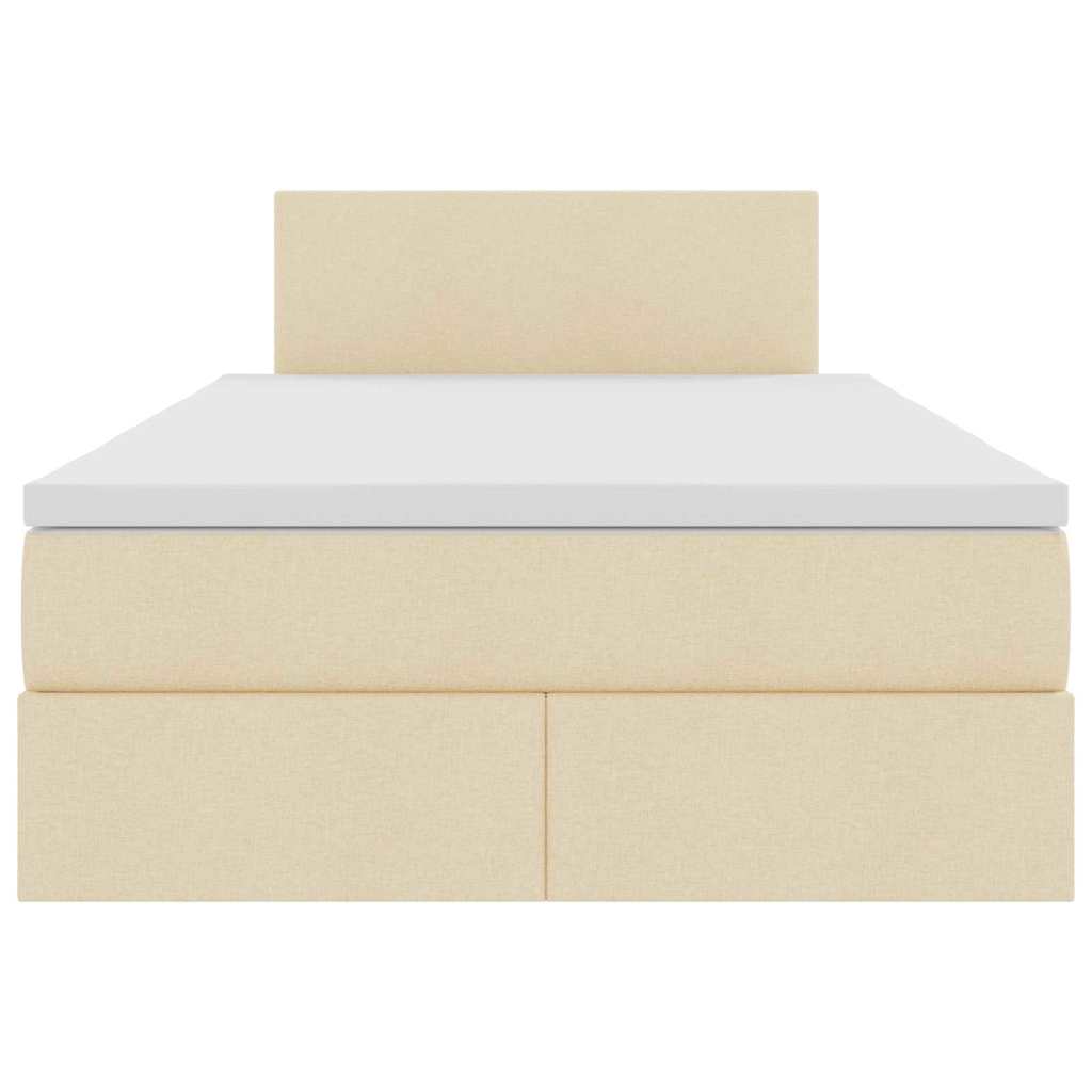 Lit avec rangement et matelas avec matelas Crème 120 x 200 cm - XIOS