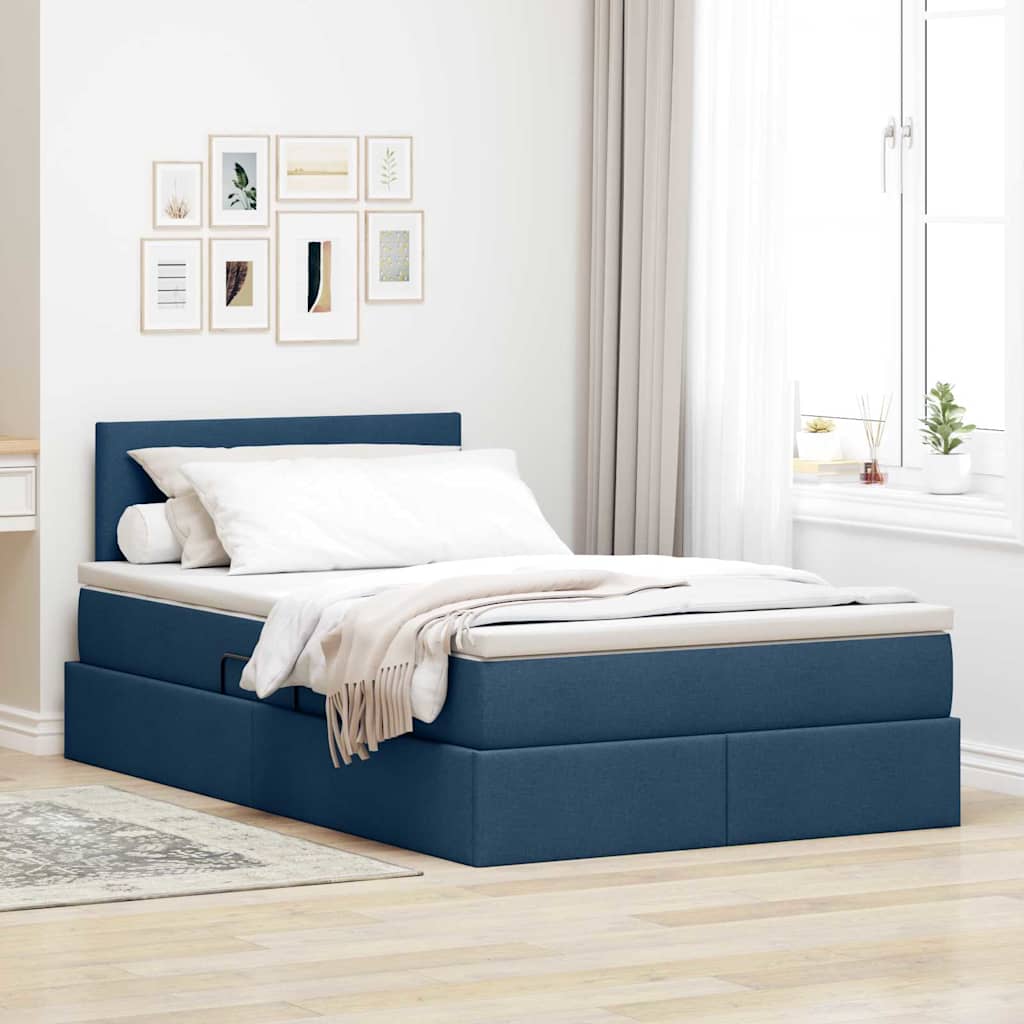 Lit avec rangement et matelas avec matelas Bleu 120 x 200 cm - XIOS