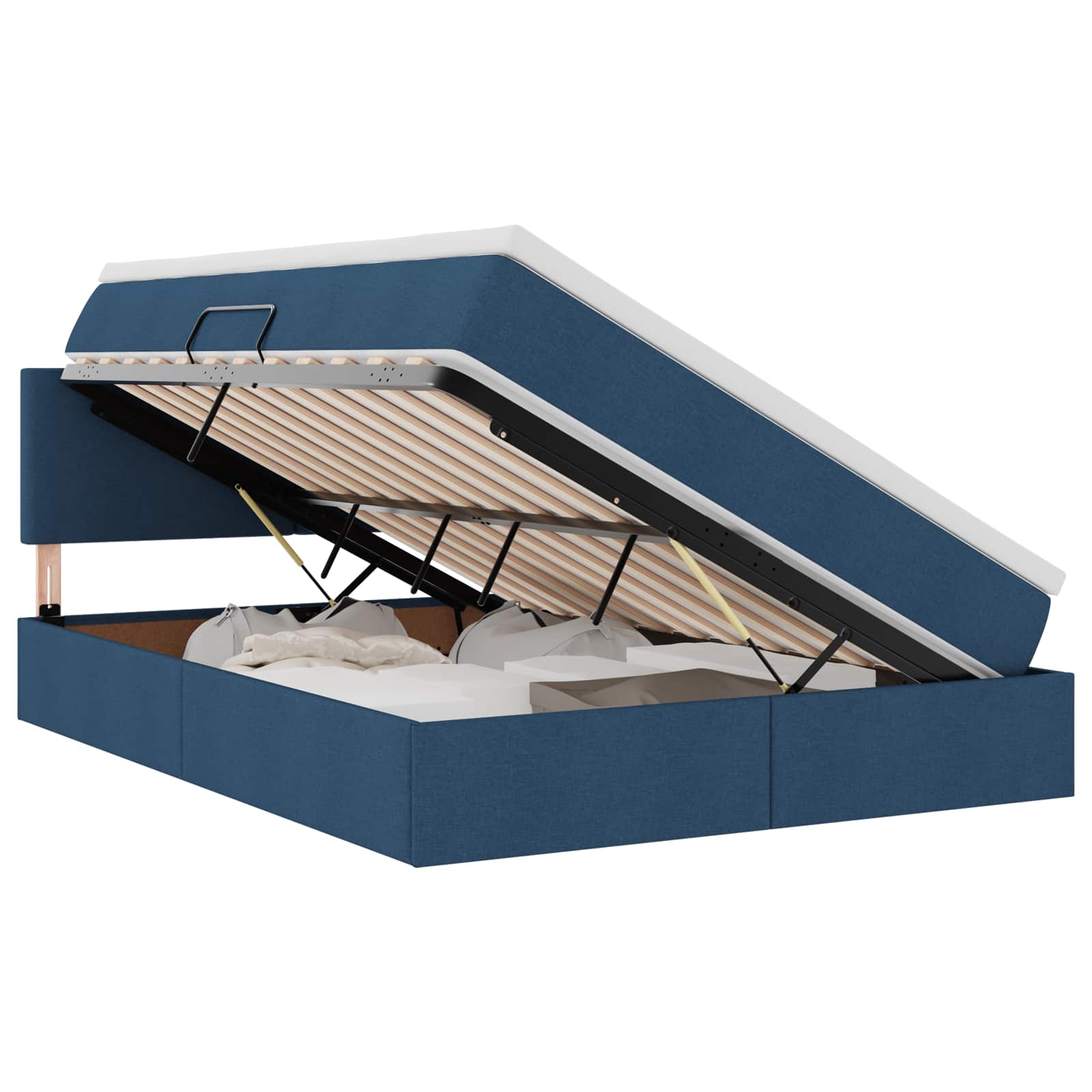 Lit avec rangement et matelas avec matelas Bleu 140 x 190 cm - XIOS