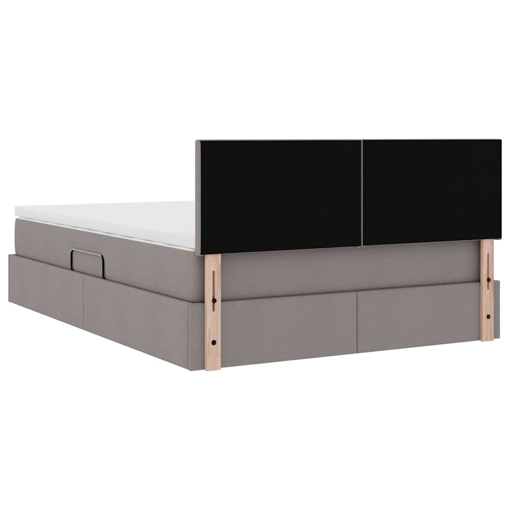 Lit avec rangement et matelas avec matelas Taupe 140 x 200 cm - XIOS