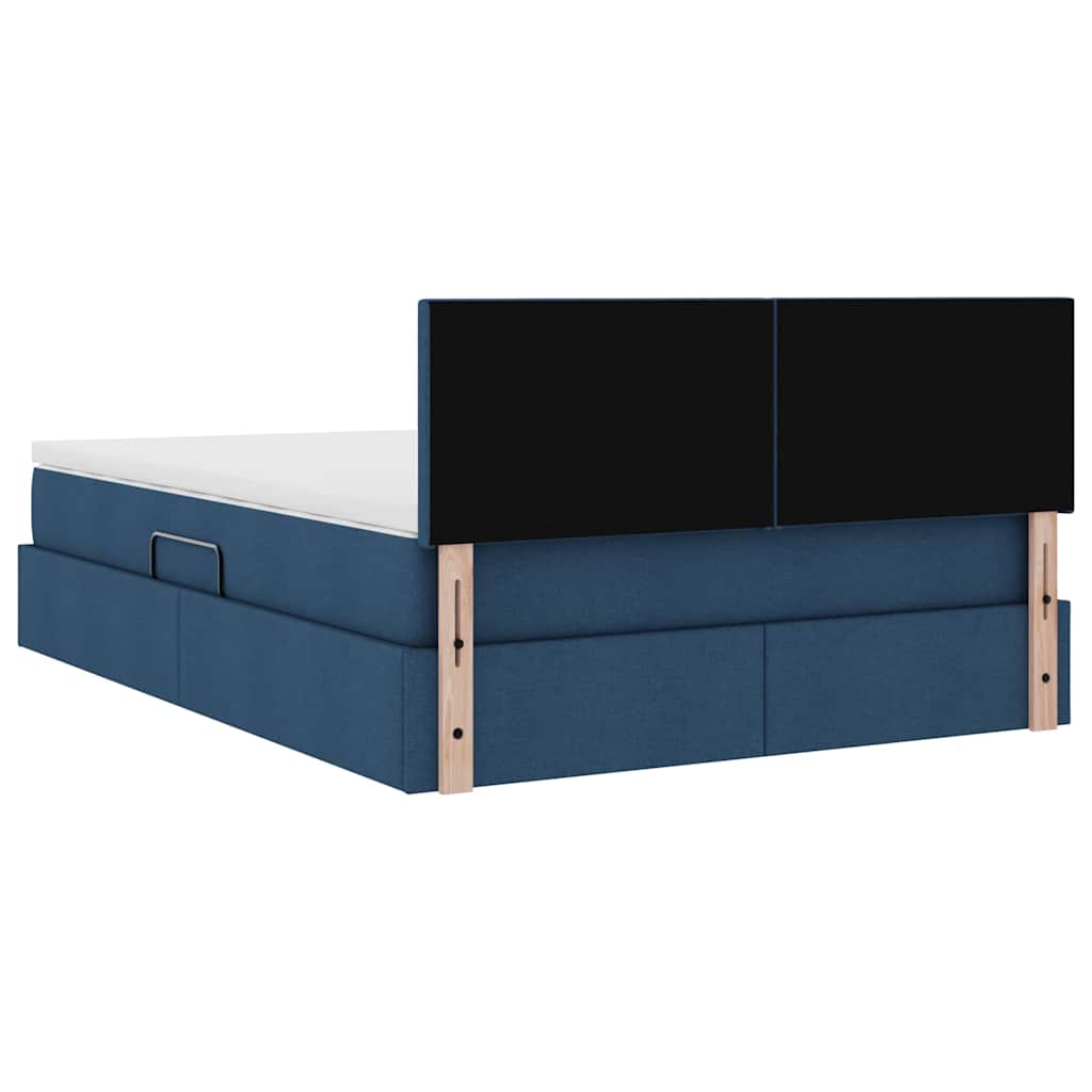 Lit avec rangement et matelas avec matelas Bleu 140 x 200 cm - XIOS