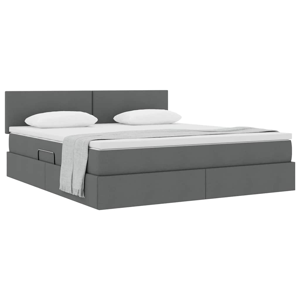 Lit avec rangement et matelas Gris foncé 180 x 200 cm - XIOS