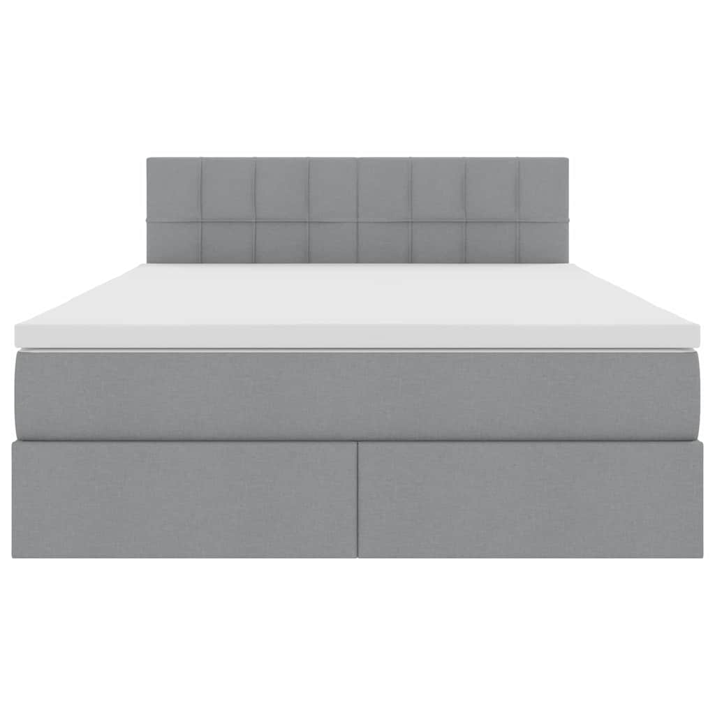Lit avec rangement et matelas Gris clair 140 x 190 cm - XIOS