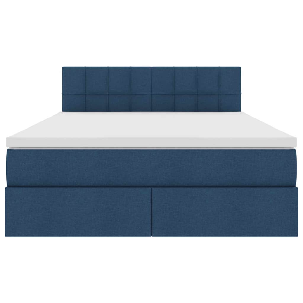 Lit avec rangement et matelas avec matelas Bleu 140 x 190 cm - XIOS