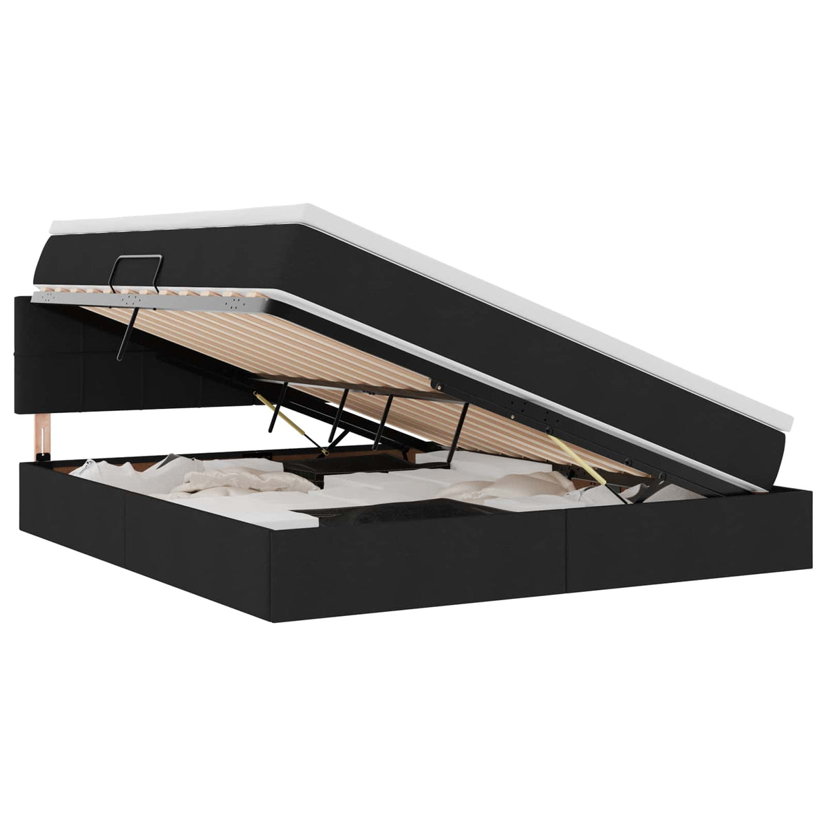 Lit avec rangement et matelas Noir 160 x 200 cm Velours