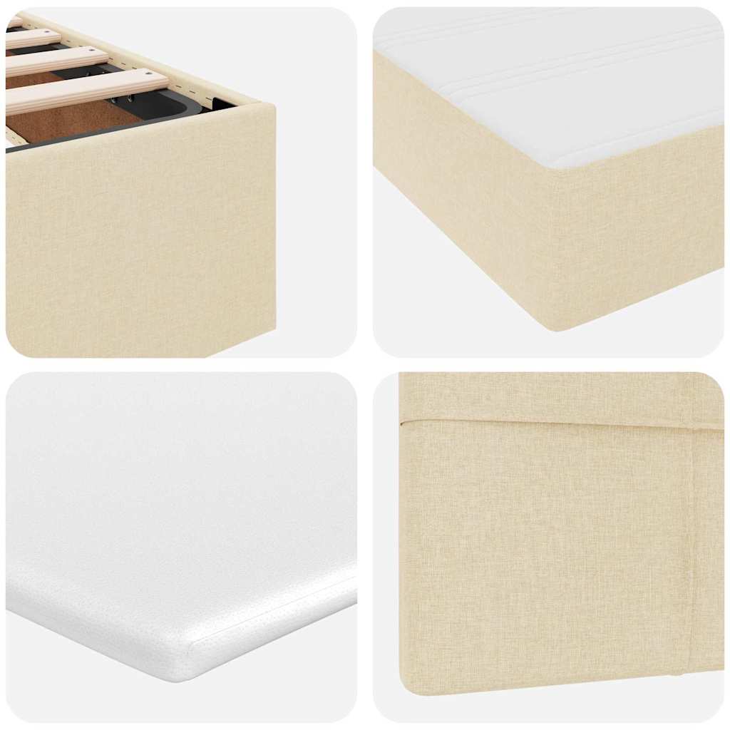 Lit avec rangement et matelas avec matelas Crème 160 x 200 cm - XIOS