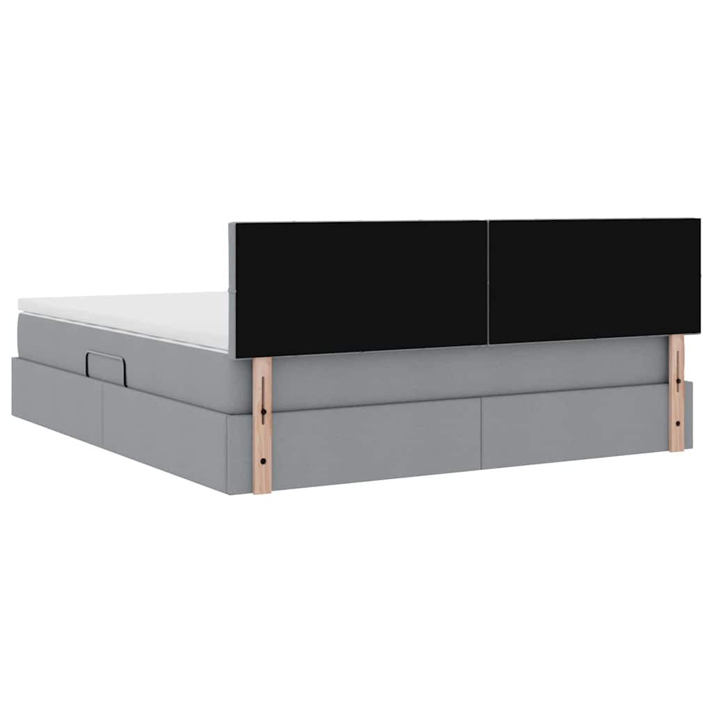 Lit avec rangement et matelas Gris clair 180 x 200 cm - XIOS