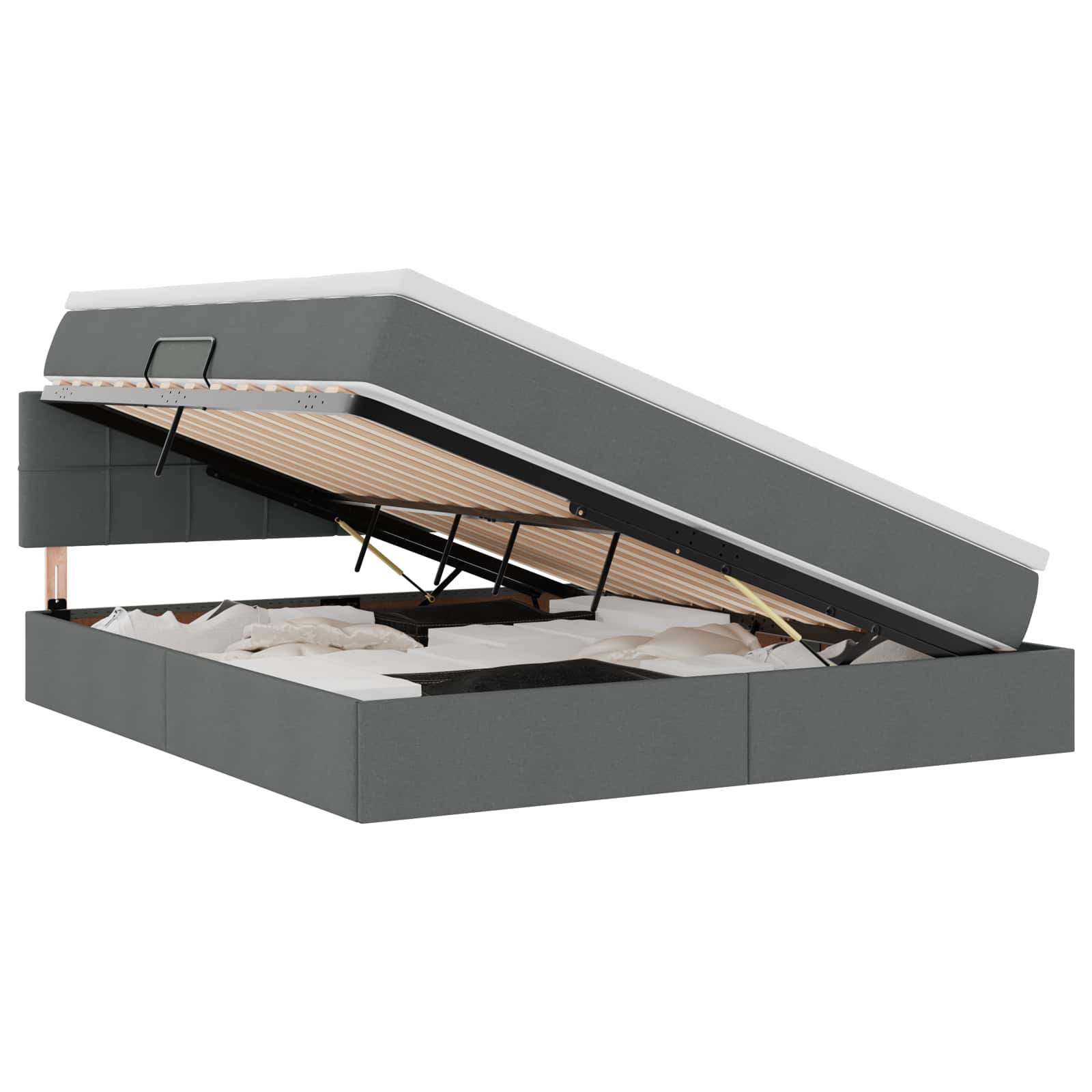 Lit avec rangement et matelas Gris foncé 180 x 200 cm - XIOS