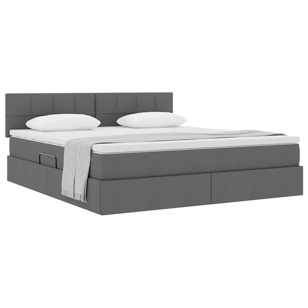 Lit avec rangement et matelas Gris foncé 180 x 200 cm - XIOS