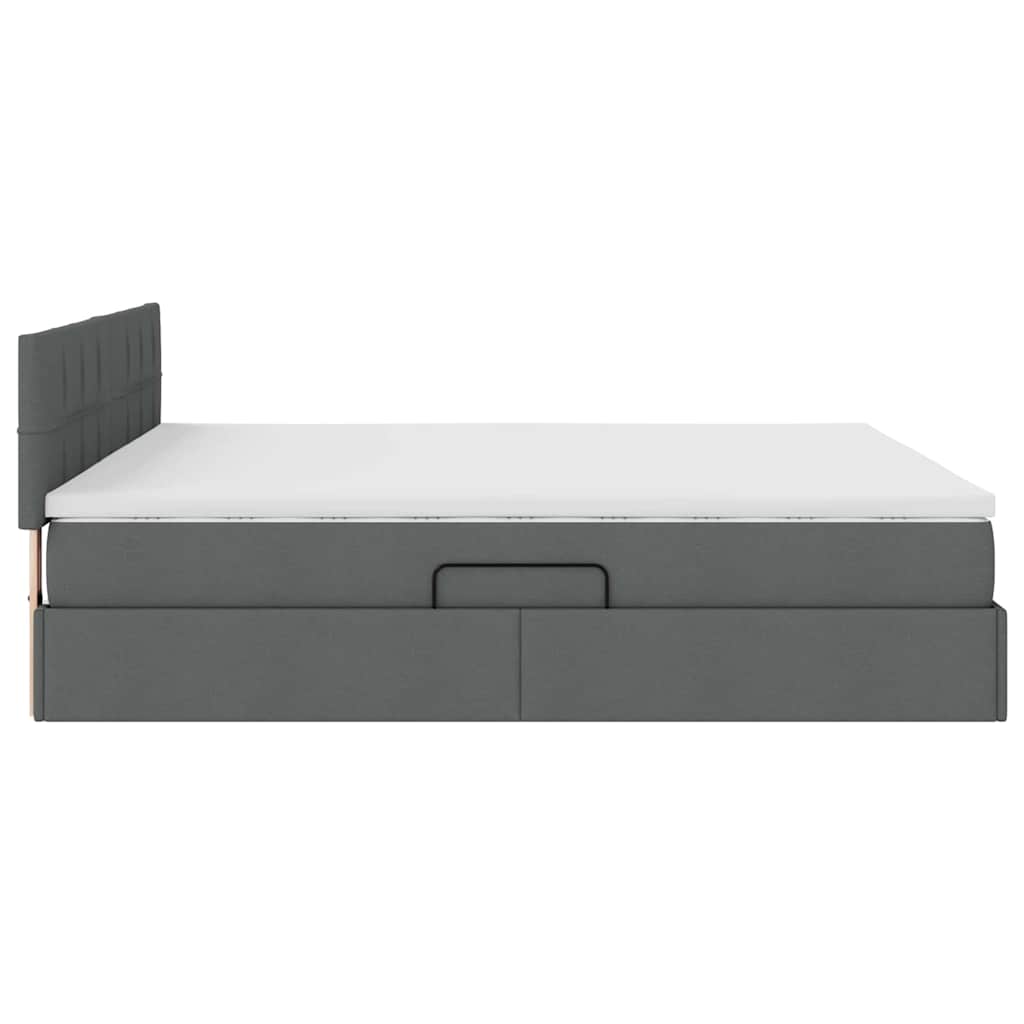 Lit avec rangement et matelas Gris foncé 180 x 200 cm - XIOS