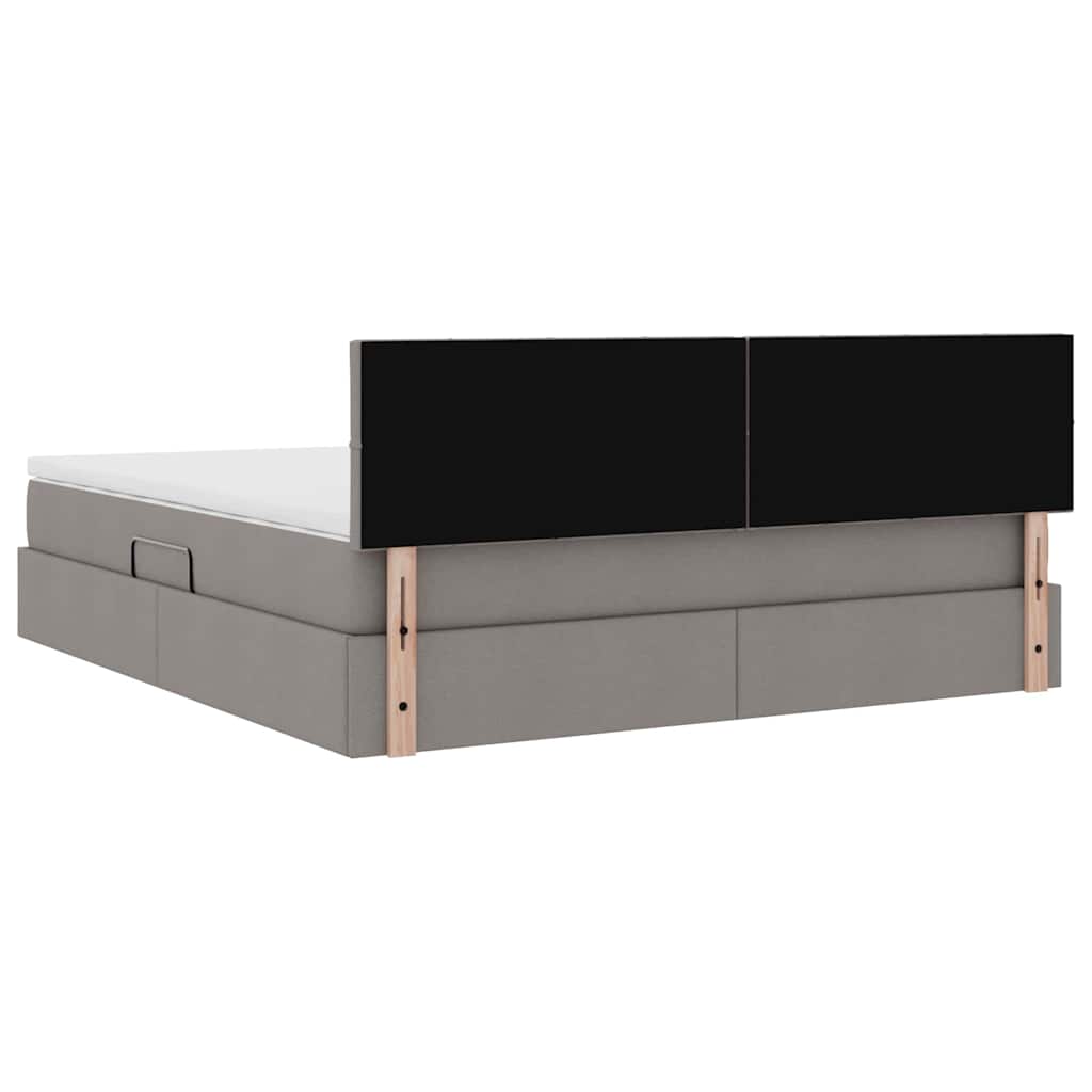 Lit avec rangement et matelas avec matelas Taupe 180 x 200 cm