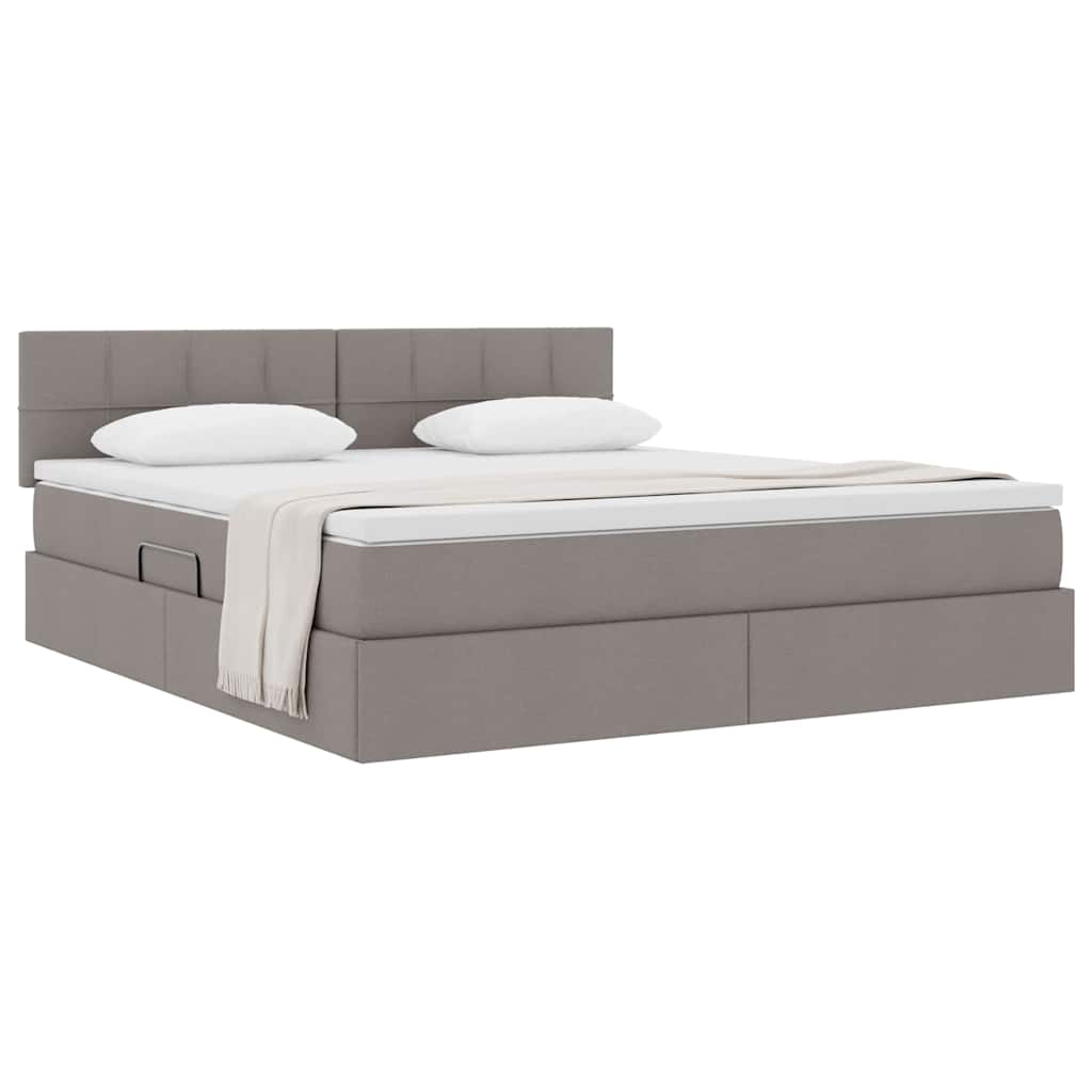 Lit avec rangement et matelas avec matelas Taupe 180 x 200 cm