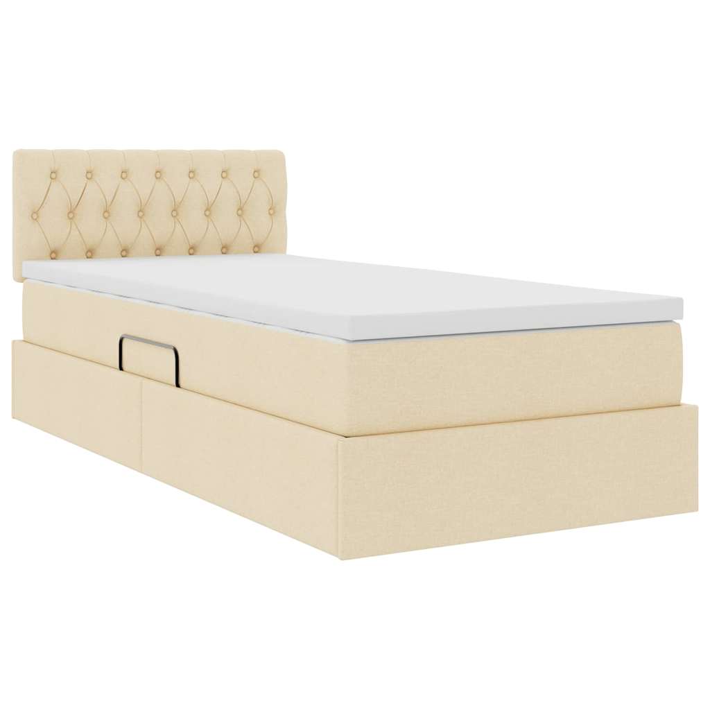 Lit avec rangement et matelas avec matelas Crème 90 x 190 cm - XIOS