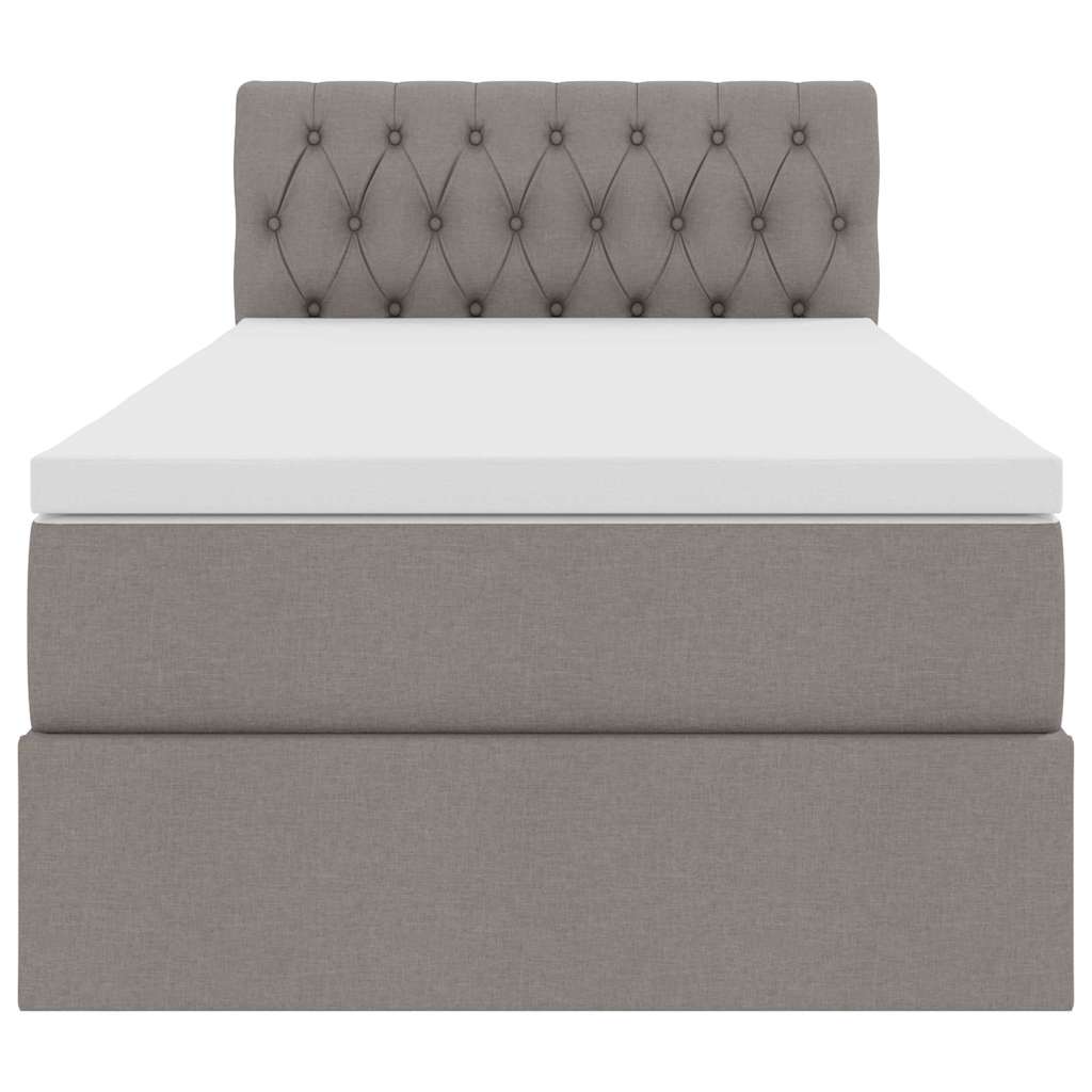 Lit avec rangement et matelas Taupe 90 x 200 cm Velours - XIOS