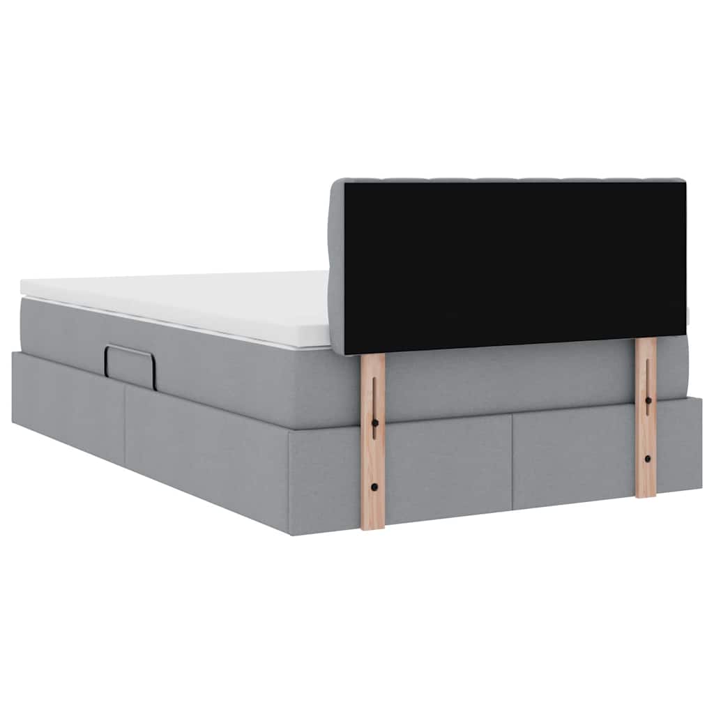 Lit avec rangement et matelas Gris clair 120 x 200 cm Velours - XIOS
