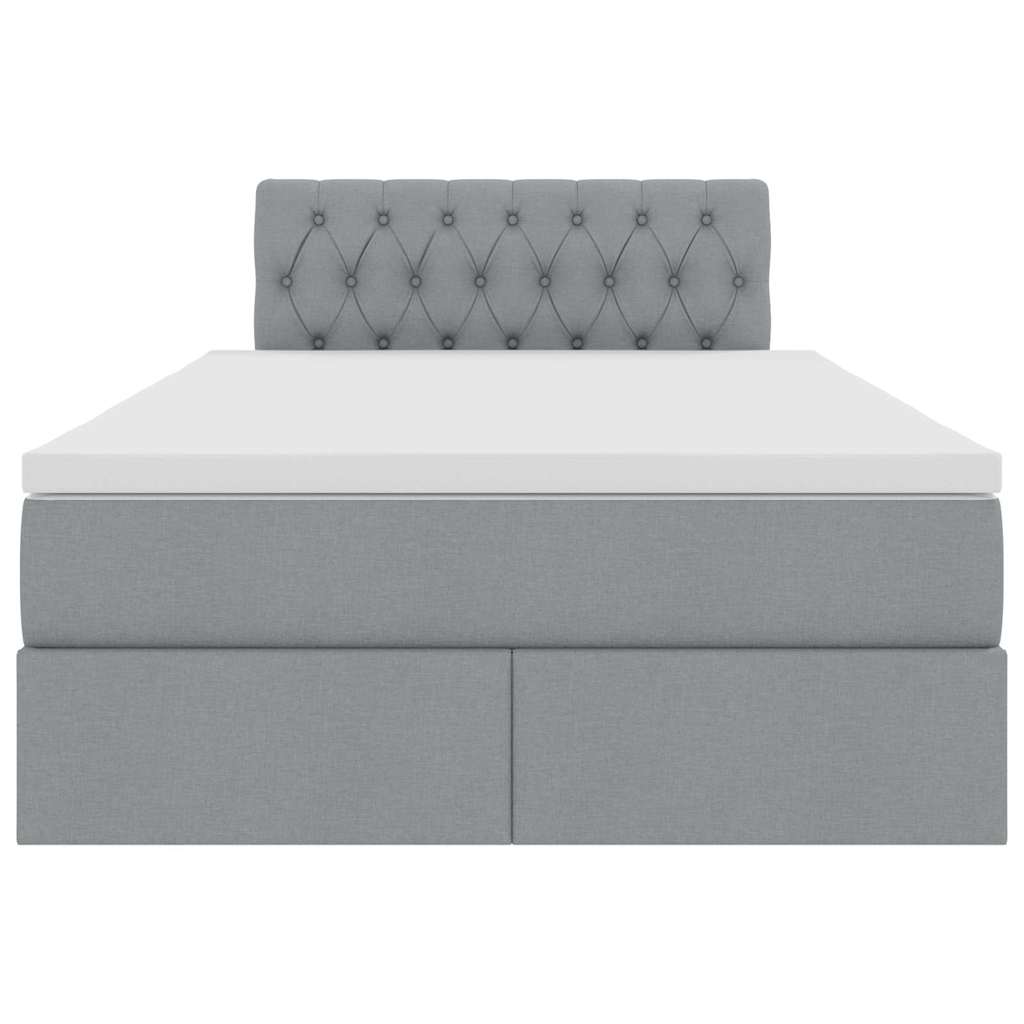 Lit avec rangement et matelas Gris clair 120 x 200 cm Velours - XIOS