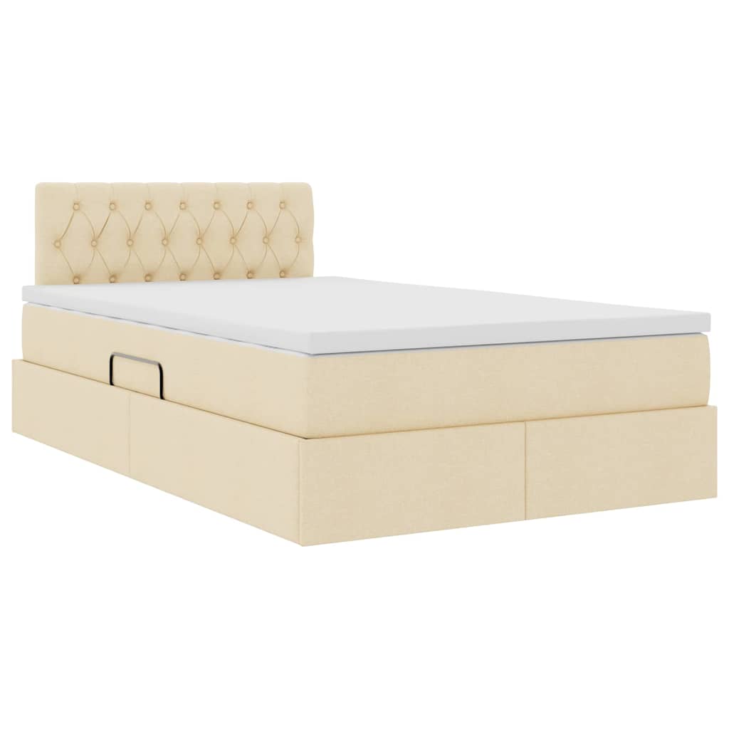 Lit avec rangement et matelas avec matelas Crème 120 x 200 cm - XIOS