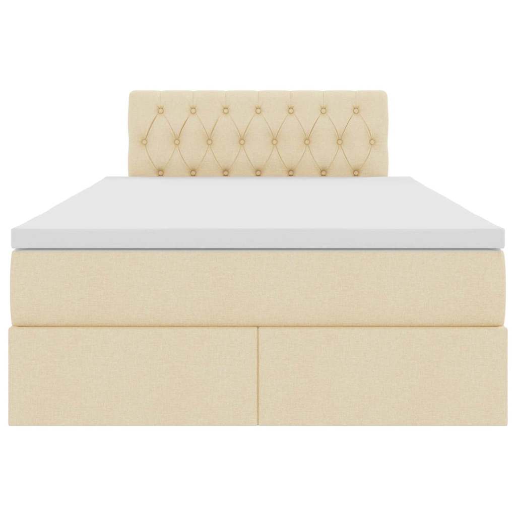 Lit avec rangement et matelas avec matelas Crème 120 x 200 cm - XIOS