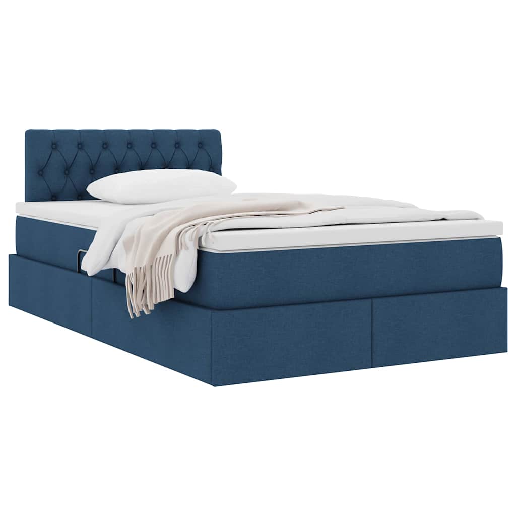 Lit avec rangement et matelas avec matelas Bleu 120 x 200 cm - XIOS