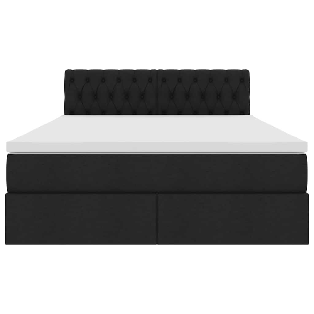 Lit avec rangement et matelas avec matelas Noir 140 x 190 cm - XIOS