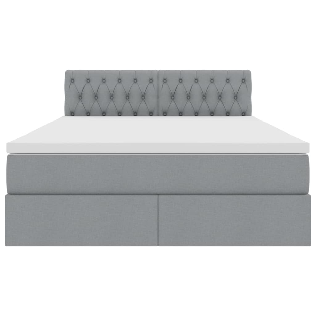 Lit avec rangement et matelas Gris clair 140 x 200 cm - XIOS