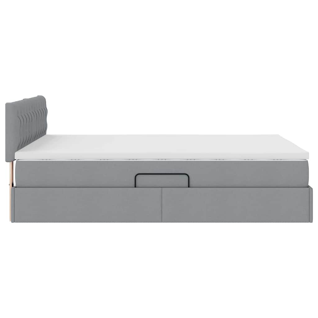 Lit avec rangement et matelas Gris clair 140 x 200 cm - XIOS