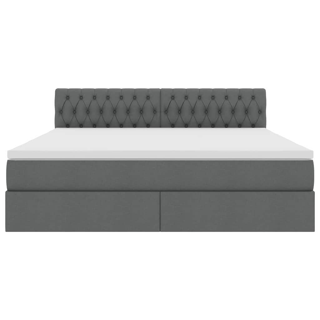 Lit avec rangement et matelas Gris foncé 160 x 200 cm - XIOS